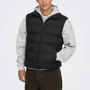 Only & Sons Gilet Imbottito Union 22034830 – Nero