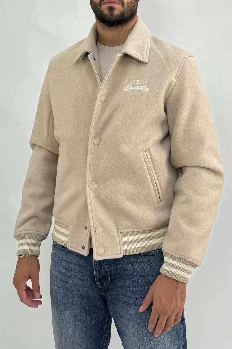 Guess Giubbotto in Lana Melton Bomber M4BL29 WGJ72 – Ecru